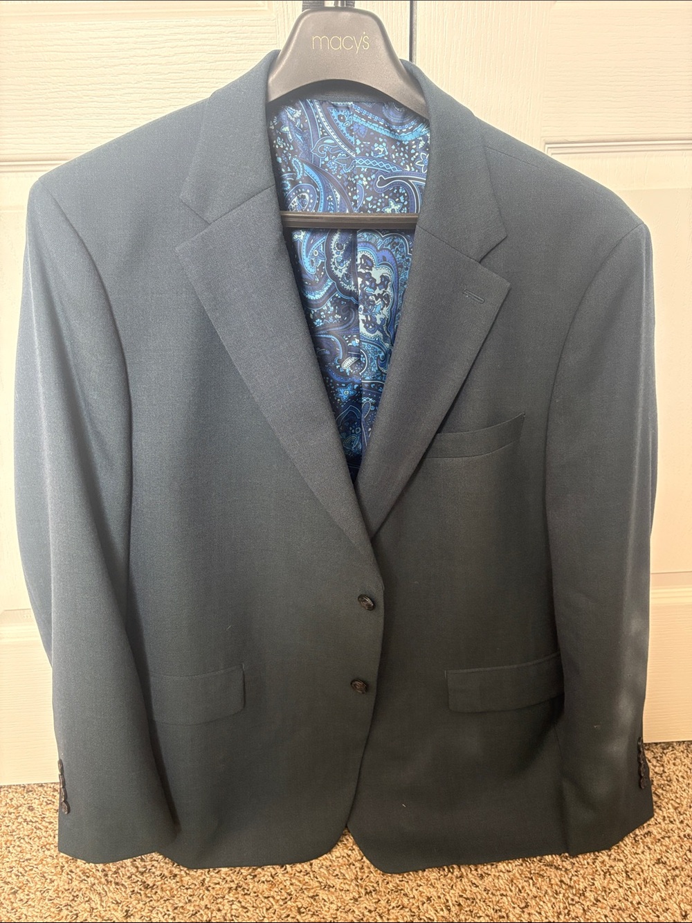 TALLIA Navy Blazer with Paisley Blue Lining